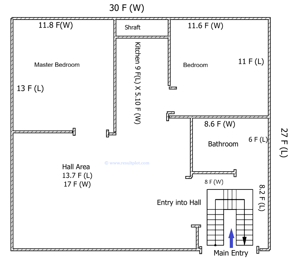 810 SQ Feet house design